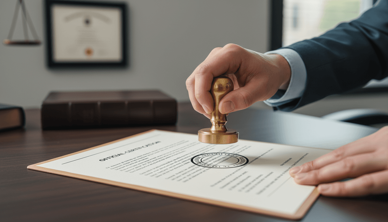 Notary services and document certification