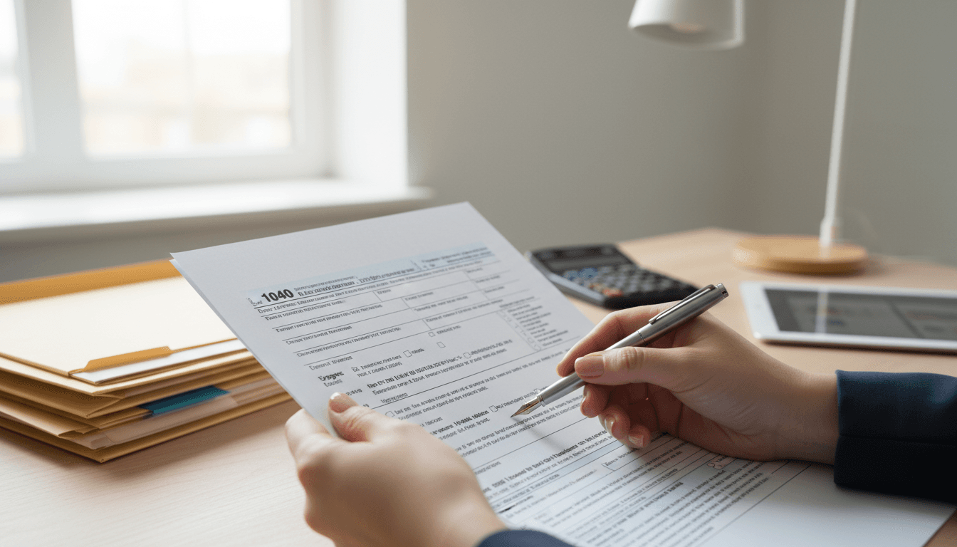 Signed tax return document ready for filing